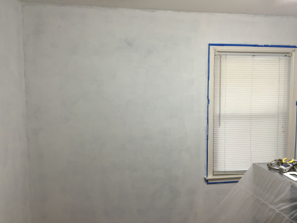 Freshly primed walls